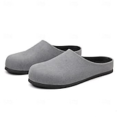 cheap Men&#039;s Clogs &amp; Mules-Men&#039;s Khaki Backless Mule Loafers – Minimalist Slip-On Comfort Shoes with Soft Faux Suede for Indoor Lounging Casual Errands and Summer Relaxation