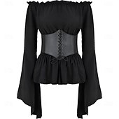 economico Cime-Abiti Medievale Rinascimento Blusa / Camicia Costume Cosplay Cintura in Vita Costume Per donna Festival Adulti