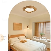 baratos Luzes de teto reguláveis-Luminária de teto moderna de meados do século para quarto principal, com textura de madeira retrô nipo-americana