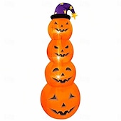 cheap Landscape Lights-1 Pc 2.4M Halloween Inflatable Pumpkin Luminous Strip Lamp Air Model Courtyard Garden Lawn Path Halloween Party Atmosphere Decorative Lights