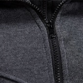 economico felpe con cappuccio da uomo di base-Per uomo Felpa con cappuccio Felpa con cappuccio a zip intera Nero Rosso Grigio chiaro Grigio scuro Con Cappuccio Semplice Tasca Sport &amp; Outdoor Quotidiano Ferie Poliestere Streetwear Essenziale