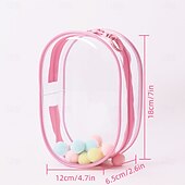 cheap Doll Clothing &amp; Accessories Sets-Clear Bag Keychain For 17/15cm Plush Doll(NO DOLL)Hanging Display CaseProtective CasePlastic PVC Storage Box (Clear Bag)