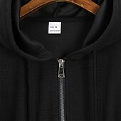 baratos hoodies básicos dos homens-Homens Moletom com zíper Moletom Moletom Zip Preto Branco Azul Cáqui Cinzento Com Capuz Tecido Quarter Zip Desportos e Ar livre Casual Diário Roupa de rua Legal Roupa de Esporte Todas as Estações