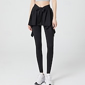 abordables Leggings y mallas de yoga-Mujer Pantalones de fitness Pantalones de pilates Pantalones de yoga 2 en 1 Ligero Gimnasio Pilates Zumba Prendas de abajo Color sólido Violeta Negro Azul Otoño Deportes Ropa de Deporte Delgado