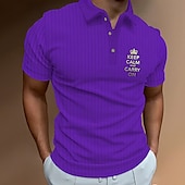 abordables Polo classique pour homme-Homme Uni Chemises Polo Gaufre Manche Courte Revers Mode Basique Confortable Athleisure Décontracté Quotidien Boutons Flexible Été Fuchsia Violet Marron