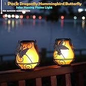 olcso Tájvilágítás-1 db kültéri, napelemes lánggal működő lámpa - vízálló LED-es dekoratív világítás kertbe, teraszra, ösvényre és hátsó udvarba