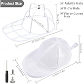cheap Clothing &amp; Closet Storage-Hat Washer Cage for Baseball Caps, Foldable Hat Washing Protector Bag for Washing Machine, Anti-Deformation Hat Cleaner Laundry Bag, 1 Pack