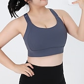 levne Sportovní podprsenky a tílka-Dámské Jóga podprsenka Sportovní tílko Pilates podprsenka Spodní prádlo Pohlcování nárazů Vysoké podpěry Prodyšné Bezdrátový S vycpávkou Plná / Jednobarevná Sport Sportovní oděvy Černá Světlá růžová
