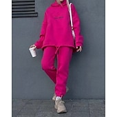 voordelige Trainingspakken-Dames Trainingspak Joggingbroeken Trainingsbroek Kant Zak Brief Sportoutfits Herfst Zwart Roze Training Sportkleding Hardlopen Thermisch Warm Winddicht Lange mouw Sport Sportkleding Rekbaar Normale