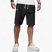 economico Classico-Per uomo Shorts Shorts di Lino Pantaloncini Estivi Shorts da Spiaggia Coulisse Elastico in vita Semplice Comodità Traspirante Lunghezza al ginocchio All&#039;aperto Quotidiano Spiaggia Vacanza Stile