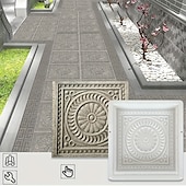 baratos Mofo-Molde de cimento plástico com design de pétala de 1 peça para passarela, pedras de piso, jardim, estrada, pátio, pavimentação, azulejos de parede, azulejos coloridos