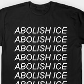 ieftine Umor &amp; Citate tricou-Pentru femei Tricou Tee Top Scrisă Modă Modern Manșon scurt Stil Nautic Topuri obișnuite Zilnic Sport Imprimeu Negru Vară ABOLISH ICE