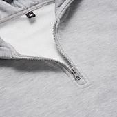 economico felpe in pile-Per uomo Felpa con cappuccio Felpa con cappuccio e zip corta Felpa con cappuccio in pile Nero Grigio Con Cappuccio Mezza zip Semplice Con zip Zip a un quarto Sport &amp; Outdoor Casuale Quotidiano