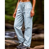 baratos Calças e Calções-Mulheres Calças de Trilha calças de caminhada Ao ar livre Normal Prova-de-Água Secagem Rápida Leve Respirável Calças Bolsos Cintura elástica Com Cordão Preto Azul Acampar e Caminhar Golfe Corrida S M
