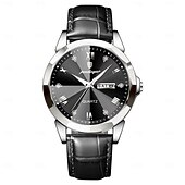 economico Orologi meccanici-Orologi da uomo di lusso, alla moda, originali, al quarzo, da polso, impermeabili, luminosi, con data e settimana.