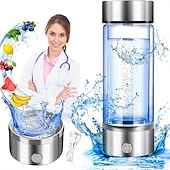 economico Attrezzatura da Campeggio-Bottiglia d&#039;acqua all&#039;idrogeno, generatore di acqua all&#039;idrogeno portatile, tecnologia SPE PEM, ionizzatore d&#039;acqua, regalo per amore, adatto per viaggi, esercizi, casa, coperchio nero.