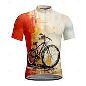abordables Maillots Hombre-Hombre Maillot de Ciclismo Manga Corta Bicicleta Camisas Maillot Camiseta con 3 bolsillos traseros Resistente a los rayos UV Secado rápido Cremallera delantera Bandas Reflectantes Rojo Deportes Ropa