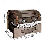 رخيصةأون هالوين-زنزانات قطعة واحدة &amp;مجسمات لعبة التنانين الخشبية المقلدة من CreativeMonsters، صندوق الكنز، صندوق هدايا لعبة الهالوين