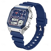 cheap Digital Watches-SANDA Men Digital Watch Outdoor Fashion Casual Wristwatch Luminous Stopwatch Alarm Clock Three Time Zones Steel Silicone Gel Watch