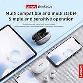 baratos Auscultadores TWS True Wireless-Fones de ouvido sem fio Lenovo XT83II Bluetooth 5.3 com design de clipe de orelha, controle por toque, chamada HD com microfones, fones de ouvido esportivos