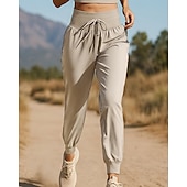 olcso Futó nadrág és leggings-Női Tréningnadrág melegítőalsók Zsinór Alsók Szabadtéri Sport &amp; Szabadtéri Hétköznapi Elasztikus Tenisz Golf Futás Normál sportruházat Sportruházat Egyszínű Fekete Lóhere Khakizöld