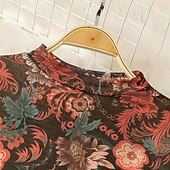 preiswerte Oberteile-Retro Vintage 1970er Groovy Bauchfreies Top Glockenärmel Disco Netz Blumen Damen Halloween Karneval Musikfestival Retro-Mottoparty Erwachsene Oberteil