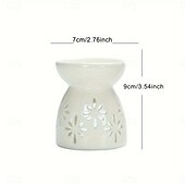 cheap Down to $30-White Hollow Ceramic Aromatherapy Stove 1pc Easy to Clean Essential Oil Stove for Home Valentine's Day Party Tea Wax Heating Candle Holder