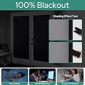 cheap Door Curtains-100% Blackout French Door Curtains, Privacy Door Curtains for Window, Room Darkening Blinds, Thermal Insulated Window Shades for Bedroom, 1 Panel