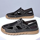 Χαμηλού Κόστους Υπαίθριες σάντες-Ανδρικά καφέ slip-on σανδάλια εξωτερικού χώρου με ελαστικά λουράκια και αναπνεύσιμο mesh επάνω μέρος για καλοκαιρινές περιπέτειες