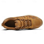 abordables Baskets-Homme Chaussures Décontractées Chaussures de randonnée Marche Occasionnel Cuir PU Maille Confortable Antidérapant Respirant À lacets Noir Jaune Vert Été Printemps