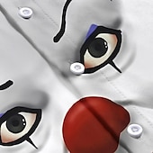 voordelige 3D-patroon-Voor heren Grappig Clown Overhemd Zomer overhemd Overhemd met knopen Korte mouw Mode-casual Buiten Vakantie Dagelijks gebruik Zomer Lente Strijkijzer 3D-afdrukken shirts met kraag Voorste zak Wit