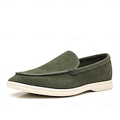 voordelige Hereninstappers &amp; loafers-Lichtblauwe instappers voor heren – ademende platte schoenen van imitatiesuède met gedempte zool voor lente-outfits, dagelijkse woon-werkverkeer en ontspannen stadswandelingen