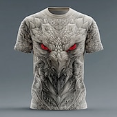 voordelige T-shirts met dierenprint-Voor heren Draak T-shirt Korte mouw T-shirt 3D-afdrukken Strakke ronde hals Overhemd overdreven Ontwerper Feest Straat Casual Zwart &amp; Grijs Grijs Zomer Lente Alle seizoenen Kleding S M L XL XXL XXXL