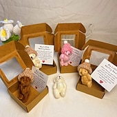 economico I regali-Mini orsacchiotto di peluche fatto a mano in confezione regalo, peluche tascabile per bambini e adulti, grazioso orsetto per regali di compleanno, San Valentino e anniversario.