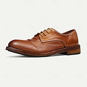 preiswerte Klassische Anzugschuhe-Herren Elegante Schuhe Spaziergang Leder Italienisches Vollnarbenleder Bequem Rutschfest Schnürung Schwarz Braun Kaffee
