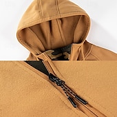 economico felpe con cappuccio da uomo di base-Per uomo Felpa con cappuccio e zip Felpa con cappuccio Nero Verde militare Cachi Con Cappuccio Semplice Patchwork Cerniera Tasca Frontale Sport &amp; Outdoor Casuale Quotidiano Streetwear Cool