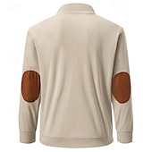 abordables Sudaderas Básicas_-Hombre Sudadera Albaricoque Negro Verde Ejército Marrón Gris Claro Cuello Mao Bloque de color Retazos Bolsillo Con Texturas Deporte Diario Festivos Poliéster Pana Ropa de calle Básico Casual