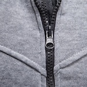 economico felpe con cappuccio da uomo di base-Per uomo Felpa con cappuccio Felpa con cappuccio a zip intera Nero Rosso Grigio chiaro Grigio scuro Con Cappuccio Semplice Tasca Sport &amp; Outdoor Quotidiano Ferie Poliestere Streetwear Essenziale