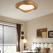 baratos Luzes de teto reguláveis-Luminária de teto moderna de meados do século para quarto principal, com textura de madeira retrô nipo-americana