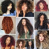 baratos Cabelo de crochê-Pacotes de 8 pacotes de cabelo de crochê com ondas oceânicas, cabelo de crochê pré-enrolado, extensão de cabelo longo e profundo, trança sintética para mulheres, cabelo preto natural de 18 polegadas