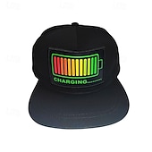 baratos Luzes decorativas-Boné snapback com LED ativado por som, chapéus com LED, boné de beisebol com exibição de mensagem, para festa de Natal e Halloween