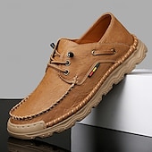 abordables sandales d&#039;extérieur-Baskets d&#039;extérieur pour hommes en cuir marron avec tige en mesh, semelle intérieure coussinée et semelle en caoutchouc durable pour le sport, la randonnée et les aventures actives en plein air