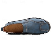 Χαμηλού Κόστους Ανδρικά Sneakers-Ανδρικά καφέ slip-on παπούτσια με ραφές σε αντίθεση, μαλακή εσωτερική σόλα και ανθεκτική σόλα από καουτσούκ για casual ρούχα γραφείου, καθημερινές μετακινήσεις και χαλάρωση το Σαββατοκύριακο.