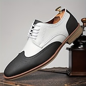 billiga Formell-Herrskor i brunt brogue-material i konstläder – eleganta snörskor för business casual, kontor och semiformella evenemang