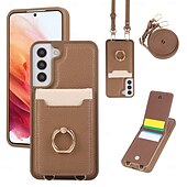 billiga Skal och fodral till Samsung-telefon fodral Till Samsung Galaxy S25 S25 Plus S24 Ultra S24 S24 Ultra Plus S23 Ultra Plus S23 S23 Plus S22 Ultra S22 S21 Plus Ultra Plånboksfodral med snodd Stöd Kortplats Kontor / företag
