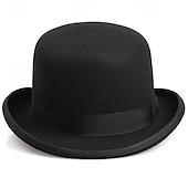 billige Tilbehør og mer-magisk hatt damehatt med bred brem i ull, britisk hiphop-hatt for menn, jazzhatt for vinter, ensfarget filthatt