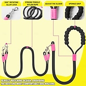 cheap Tool Accessories-Hands Free Double Dog Leash, No Tangle Double Dog Leash, Adjustable Handles Fit Small, Medium and Large Dogs