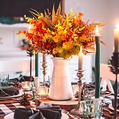 baratos Ação de Graças &amp; Outono-Pacote com 9 flores e plantas artificiais de outono para decoração externa, perfeitas para decoração de casa, acessórios para fotografia de casamento e decoração de hotéis