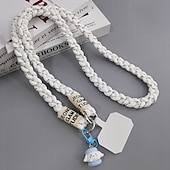 cheap Phone Lanyards &amp; Wrist Straps-Phone Case For Apple AirTag Xiaomi Samsung Galaxy Universal with Lanyard with Wrist Strap Cartoon Geometric Pattern Polyester