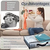 tanie Przechowywanie i organizacja-6-pak przezroczystych toreb do przechowywania ubrań z zamkiem błyskawicznym i wzmocnionymi uchwytami, organizer na swetry i koce do garderoby, odpowiedni do prześcieradeł, pościeli, ubrań, użytku w